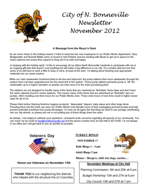 Scope of works construction template - City of N Bonneville Newsletter November 2012 - northbonneville