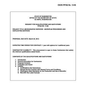 Employee waiver form - REQUEST FOR QUALIFICATIONS AND QUOTATIONS