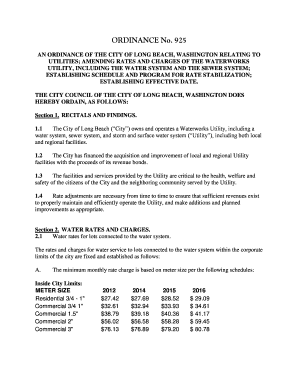 Meeting minutes template - CITY OF LONG BEACH Utility Rate Ordinance - longbeachwa