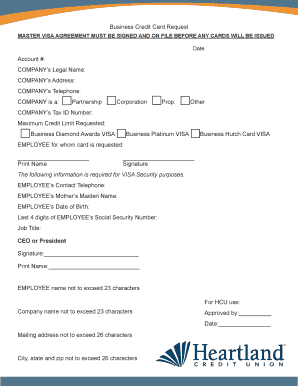 Monthly payroll ledger - Business Credit Card Request - hcucoop