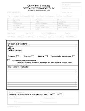 Citizen Concern/Request Form