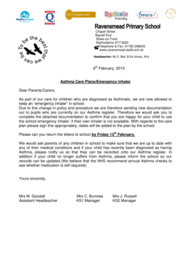 Asthma Care PlansEmergency inhaler - ravensmead staffs sch