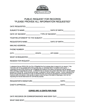 Public Request for Records