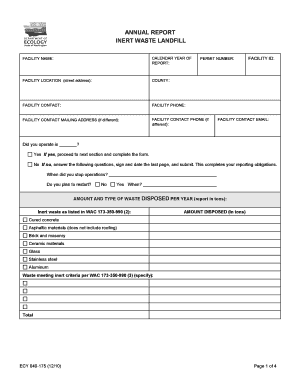 List of accounting standards pdf - ANNUAL REPORT INERT WASTE LANDFILL - ECY WA DOE - ecy wa