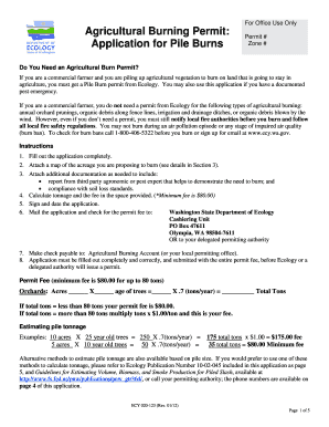 Agricultural Burning Permit Application