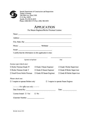 Bill of sale for farm equipment - Seattle DCI Form - Steam Engineer and Boiler Fireman