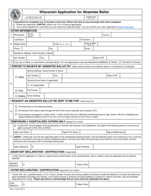 Wisconsin Application for Absentee Ballot