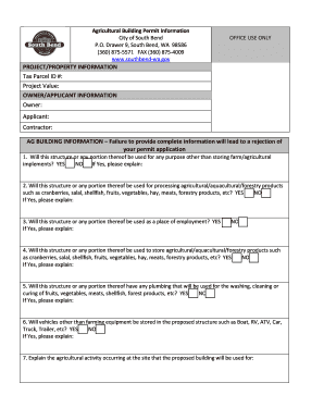 Insurance tender letter - Agricultural Building Permit Information