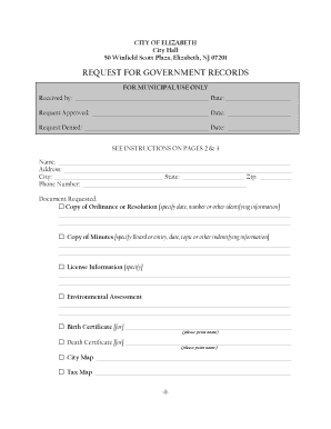 New Jersey Government Records Request Form