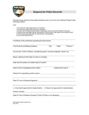 Request for Police Records