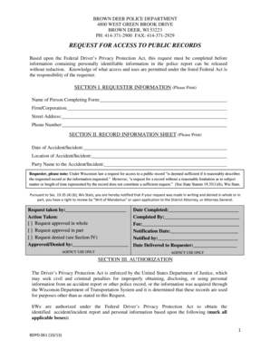 Wisconsin Public Records Request Form
