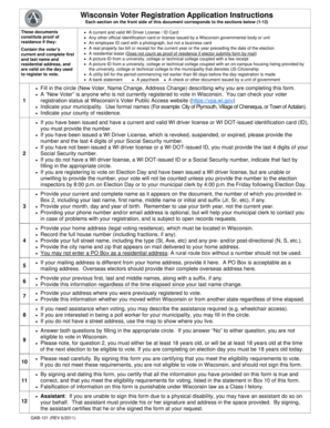 Wisconsin Voter Registration Application