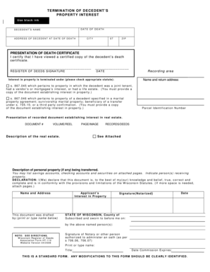 Termination of Decedent's Property Interest