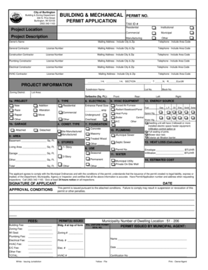 Building & Mechanical Permit Application