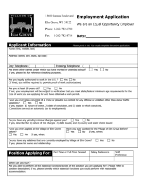 Employment Application Form