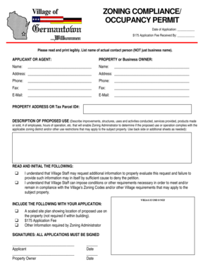 Zoning Compliance Permit Application