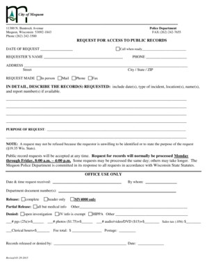 Wisconsin Public Records Request Form