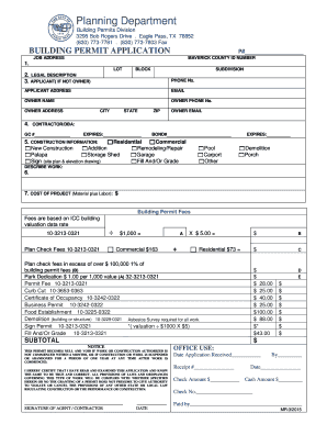 Texas Building Permit Application