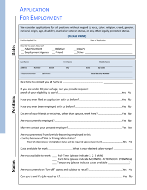 Employment Application Form