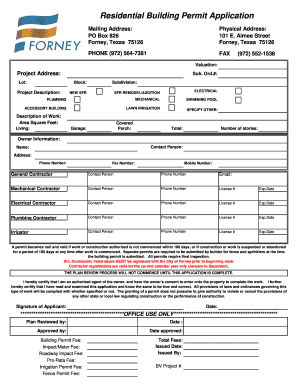 Residential Building Permit Application