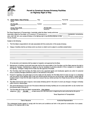 Texas Access Driveway Permit