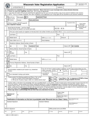 Wisconsin Voter Registration Application
