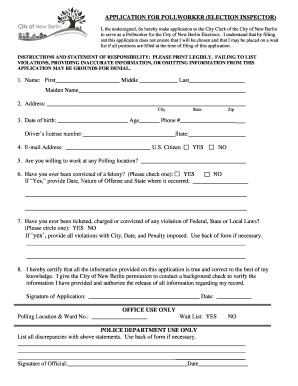 Pollworker Application Form