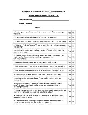 Home Fire Safety Checklist