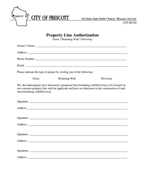 Property Line Authorization Form