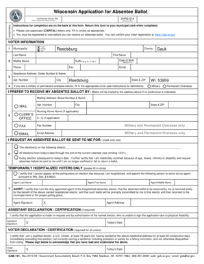 Wisconsin Application for Absentee Ballot