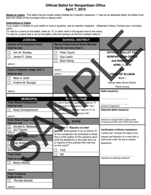 Official Ballot for Nonpartisan Office