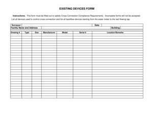 Existing Devices Form