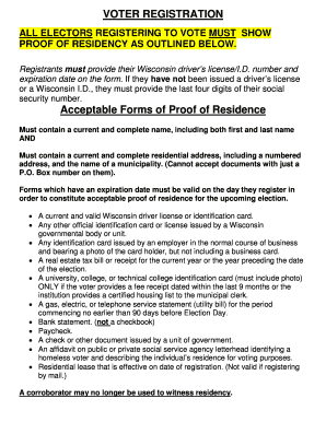 Wisconsin Voter Registration Form