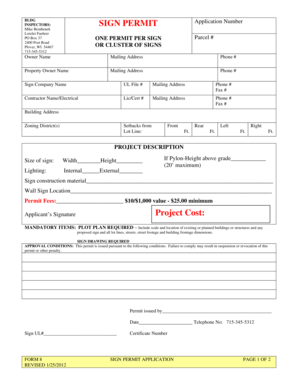 Sign Permit Application