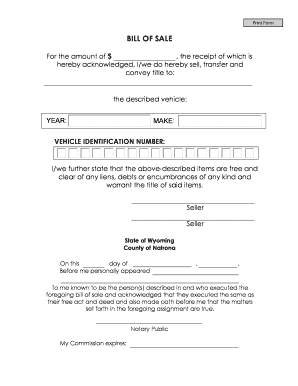 Vehicle Bill of Sale