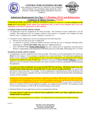 Wyoming Contractor License Application