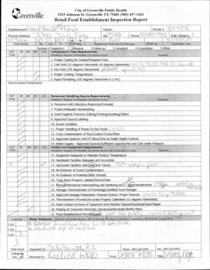 Retail Food Establishment Inspection Report A7isg - ci greenville tx