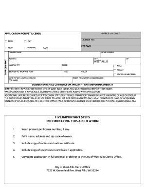Pet License Application