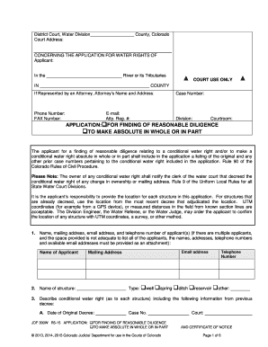 Colorado Water Rights Application