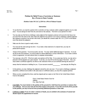 Petition for Relief From a Conviction or Sentence