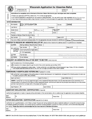 Wisconsin Application for Absentee Ballot