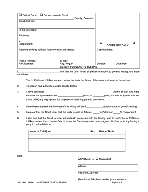 Motion for Genetic Testing