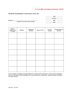 Personal Identification Information Form
