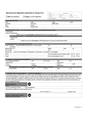 Wyoming Voter Registration Application