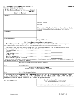 Ex Parte Request for Default Judgment