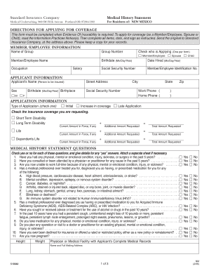 Standard Insurance Medical History Statement