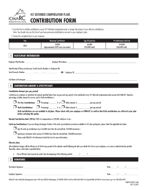 457 Deferred Compensation Plan Contribution Form