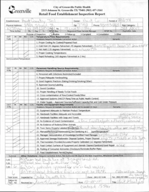 Retail Food Establishment Inspection Report