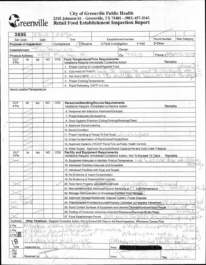 Greenville Retail Food Establishment Inspection Report