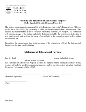 Fairleigh Dickinson University Identity and Statement of Educational Purpose